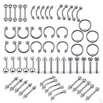 100x Lot Belly Ear Nose Tragus Barbells For Women 8mm/10mm 1.2x8mm gray