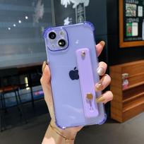 Soft Transparent Wrist Strap Phone Case For iPhone 11 12 13 Pro Max X XR Xs Max 7 8 Plus SE  Mini Kickstand Bumper Cover For iPhone 13Pro Max