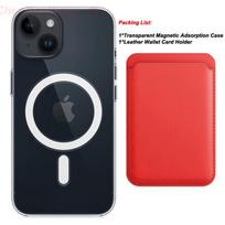 Odinės piniginės kortelių laikiklio skaidrūs dėklai, skirti Apple iPhone 15 14 13 12 11 Pro Max Plus XS Max XR 8 7 Plus SE magnetiniam magnetiniam seifo dangčiui For iPhone13ProMax