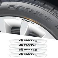 3D Aluminium 4MATIC Logo Wheel Rim Sticker Decals Emblem Badge For A B C E S GLA GLC GLE GLS CLS Accessories 4MATIC -Silver