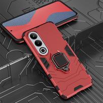 KEYSION Smūgiams atsparus šarvų dėklas, skirtas OnePlus Nord CE 4 5G silikono+PC metalinio žiedinio stovo laikiklio telefono dangtelis, skirtas Oneplus Ace 3V 1+ CE4 for OnePlus Ace 3V raudona
