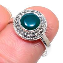 Natural Green Onex Gemstone Handmade 925 Sterling Silver Jewelry Ring S.8 D4o12