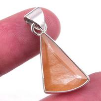 Natural Angel Hair Quartz Gemstone 925 Solid Sterling Silver Pendant 1.25'' l4v42 brown