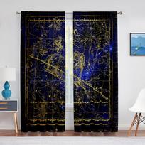 Constellation Scorpio Sheer Voile Curtain Planet Coordinates Window Tulle Curtains for Living Room Bedroom Kitchen Decorations 1 PCS W100XH250cm&Rod Pocket