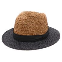 Vasarinė rankų darbo rafijos žolės mozaika spalvota didelio galvos dydžio moteriška fedora skrybėlė vyrams moterims panama džiazo skrybėlė 57cm head size