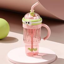 1200 ml Creative didelės talpos vandens butelis su šiaudeliu nešiojamas plastikinis geriamasis butelis mergaitėms vandens puodelis be BPA gėrimų 1200ML