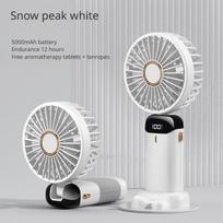 2023 New Mini Handheld USB Fan, Portable and Foldable with Digital Display for Office, Students and Outdoor, Hand Fans white