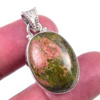 Natural Amazonite Gemstone Handmade 925 Solid Sterling Silver Pendant 1.25  t8m71