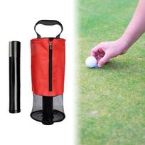 Golf Ball Retriever Bag Pick up Equipment Picker with Removable Tube raudona