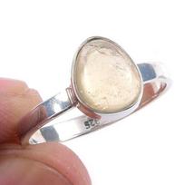 Natural Citrine Gemstone Handmade 925 Solid Sterling Silver Ring Size 8 R7d47 beige