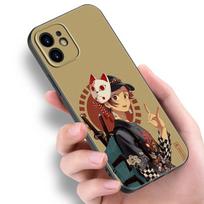 Animacinių filmų „Japan Anime Demon Slayer“ dėklas, skirtas „Apple iPhone 14 13 12 Mini 11 Pro Max 7 8 XR X XS 7 8 Plus SE 2020 2022“ iPhone SE 2022 black