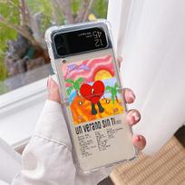 Case For Samsung Galaxy Z Flip 3 5G Funda Z Flip 4 Luxury Clear PC Hard Shockproof Back Phone Coque Bad Bunny Heart Samsung Z Flip