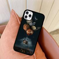 Dangaus erdvė planeta Mėnulis žvaigždės Telefono dėklas Silikoninis PC+TPU dėklas iPhone 11 12 13 Pro Max 8 7 6 Plus X SE XR Kietas Fundas 6plus or 6s plus