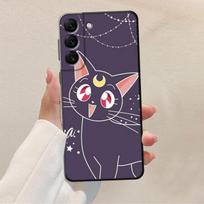Sailors Cats Moons telefono dėklas, skirtas Samsung Galaxy S8 S9 S21 S7 S22 Ultra 5G S21 Plus S10e S10 S20 FE TPU minkštas prabangus matinis dangtelis Samsung Note20 Ultra black