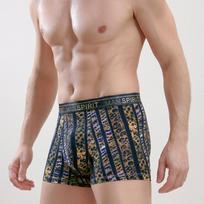 Men's Boxer Briefs Ice Silk Sexy Leopard Printed Breathable Quick Drying Medium Waisted Shorts Top L