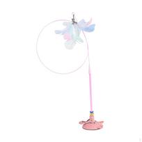 Cat Feather Toys, Interactive Removable Suction Cup Household Toy Teaser Stick for Pet rožinė