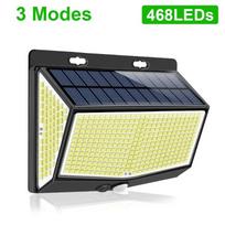 Outdoor Solar LED Street Light 468 LEDs IP65 Outdoor Solar Porch Wall Lamp PIR Motion Sensor Garden Pathway Fence Lights 468LED-1PCS