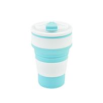 Silikoninis Sulankstomas Puodelis Sulankstomas Puodelis Su Dangteliu Kavai Kelionėms Lauke Nešiojami Vandens Gėrimo Arbatos Puodeliai 500ML žalia