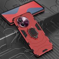 KEYSION Shockproof Armor Case for VIVO V30e Soft Silicone+PC Metal Ring Stand Holder Phone Back Cover for VIVO V30E for VIVO V30e raudona