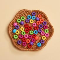 50pcs/bag 5.5mmx8.5mm Fashion Big Hole Colorful Pony Acrylic Beads DIY Girls Hair Beads Kids Handmade Bracelet Necklace Making Handcrafts