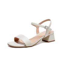 GOLDEN CAMEL Sandals Women's Strap Casual Thick Ladies Shoes for Women Leather Pumps Soft Fashion High Heels Sandals  New 40