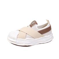 One Pedal Casual Lazy Thick Bottom Shell Head Dissolve Canvas Shoes Small White Shoes Skate Shoes Women  New All -Match Summer 35 smėlis