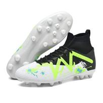 Football Shoes 35-47 Men's High-top Football Boots Large Size Long Nails Leather Boys Soccer Shoes Kids Football Shoes 35