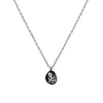 Tulip Necklace Female, New Design Sense Versatile Titanium Steel Necklace Cold Wind Temperament Fashion Collarbone Chain white