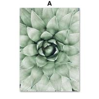 Green Plant Agave Cactus Line Geometry Abstract Poster Print Canvas Painting Nordic Wall Art Pictures for Living Room Home Decor 21X30cm No Frame beige