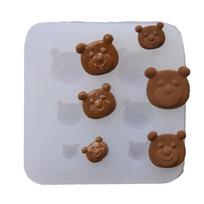 Crystal Drop Glue Aromatherapy Gypsum Abrasive Three-dimensional Little Bear Head Ornaments Pendant Silicone Mold gray