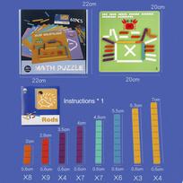 Wooden Toys Montessori Matches Puzzles Game DIY Math Geometry Board Game Logic Thinking Match Training Educational Toys For Kids brown
