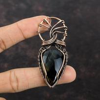 Nellite Pendant Copper Wire Wrapped Pendant Genuine Gemstone Pendant Handmade Pendant Nellite Jewelry Gift For Her Copper Wire Wrap Jewelry black