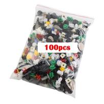 100 vnt. Automobilio spaustukai tvirtinimo varžtai Bamperio interjero apdaila Automobilio mišinys Universalus plastiko varžtas Durų apdailos panelės spaustukas 100pcs gray