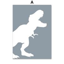 Juros periodo dinozauras Tyrannosaurus Rex Triceratops Citatos Sienų menas ir atspaudai Plakatai Drobės tapyba Paveikslai Kūdikių vaikų kambario dekoras 21x30cm No Framed white
