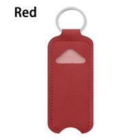 Lipstick Lip Gloss Bag Keychain Holder PU Leather Chapstick Pouch Key Ring Portable Lip Balm Bottle Packaging Cover Key Chain black