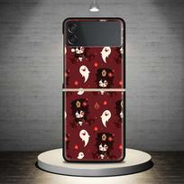 Genshin Impact Art Background For Samsung Galaxy Z Flip 4 3 5G Phone Case Black Hard Cover ZFlip 4 3 Luxury Shockproof Bumper Co Samsung Z Flip 3 black