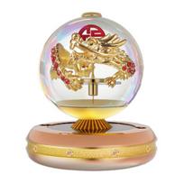2024 Year of The Dragon Car Air Freshener Decoration Rotating Solar Aromatherapy Diffuser Scented Ornament Car Interior Accessories rožinio aukso spalvos
