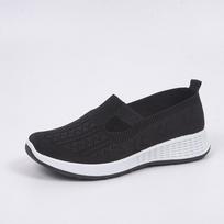 Fisherman's Shoes Spring Flying Weave Shoes Breathable Lazy One Foot Stirrup Women's Shoes 41 juoda