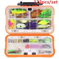 122 vnt./komplektas Multi žvejybos masalas, mišrios spalvos plastikinis metalinis masalas, minkštas masalo rinkinys žvejybos reikmenų vobleris 122 Pieces Lure Set