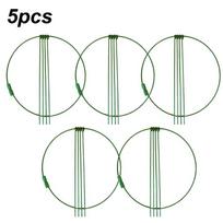 Apvalus metalinis sodo daržovių gėlių augalų stovas atrama kuolas laikiklis laipiojantis sodas tvirtinimo strypas sodininkystės bonsai įrankis 30cm 5pcs gray