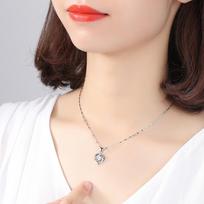 999 Pure Silver Necklace Women's Heart-Shaped Pendant Arrow Heart Clavicle Chain Fashion Jewelry 999