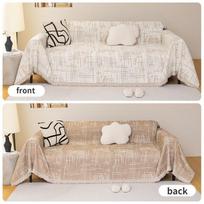 Linijinis raštas Sofos rankšluostis Skalbiamas sofos užvalkalas, Trijų vietų sofa Tinka svetainei Namų dekoravimui Keturi metų laikai Universalus 180x130cm