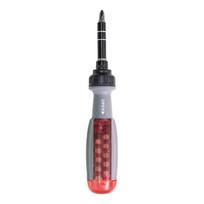 Ratcheting Screwdriver with Magnetic Bit Ratchet Multi Bit Set 11 in 1 Screwdriver Small Pocket Extendable Design Repair gray