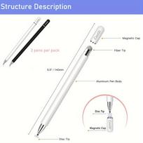 Stylus pen for iPad/for iphone pencil Stylus Pens Stylus Touch Screen Pens (2pcs/pack) 2 in 1 Magnetic Disc Styli Pencils 2pcs