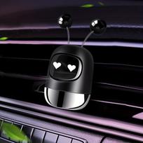 Cute Robot Car Aromatherapy Air Freshener-Fragrance Source with Balm/Tablet/Stick-Car Air Outlet Clip - Cartoon Robot Car Perfume Decoration Accessory Xiaose [With 3pcs Aromatherapy] black