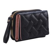 Love Embroidered Wallet Women's Short Zero Wallet Women's Triple Fold Bag Multi Card Large Capacity Versatile Fashion Wallet