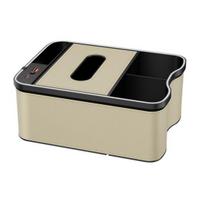Car Armrest Storage Box Charging Lights Design Ports Multi-Mode LED with Large Capacity Auto smėlis