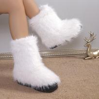 New Fur Boots Winter Warm Fleece-Lined Snow Boots Women plus Size Mid Boots 36 balta