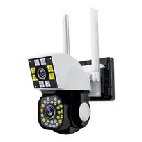 4K Pan Tilt WiFi Camera 1080P Dual Lens Dual Screen Outdoor Home IP Camera CCTV Safety Protection Dual Lens Wireless Camera 4MP NO Card