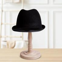 Dome Shaped Hat Stand Pedestal Wooden Holder Rustic Freestanding Rack for Head